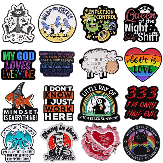 Love Is Love Quotation Lapel Pins for Backpacks Metal Enamel Pin Brooches Badges Anime Fashion Jewelry Accessories Gifts