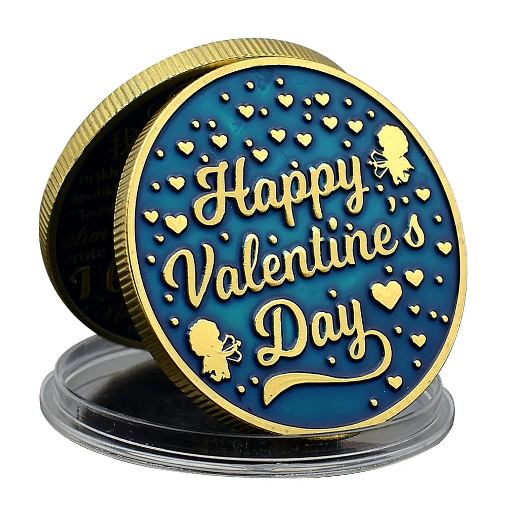 2023 New 100 Languages I Love You Color Gold Coin Metal Love Challenge Coin Wedding Anniversary Lover Girlfriend Holiday Gift