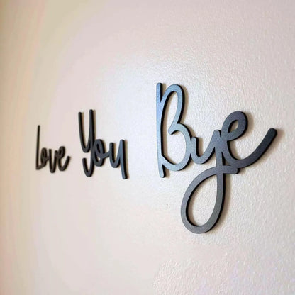 Love You Bye Sign Above Door Topper Decoration Wall Art Wooden Script Decor for Door Home Valentine's Wedding Thanksgiving Gift