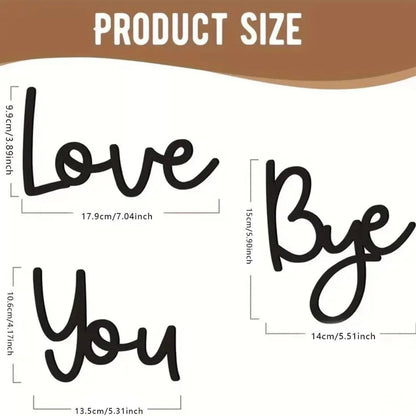 Love You Bye Sign Above Door Topper Decoration Wall Art Wooden Script Decor for Door Home Valentine's Wedding Thanksgiving Gift