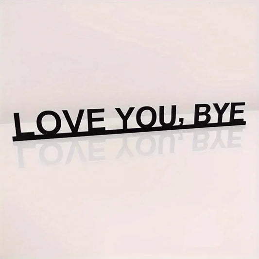 Modern Metal "LOVE YOU, BYE" Wall Art – Love Themed Wall Sculpture for Living Room,Wedding,Christmas,Indoor Wall Mounted Artwork