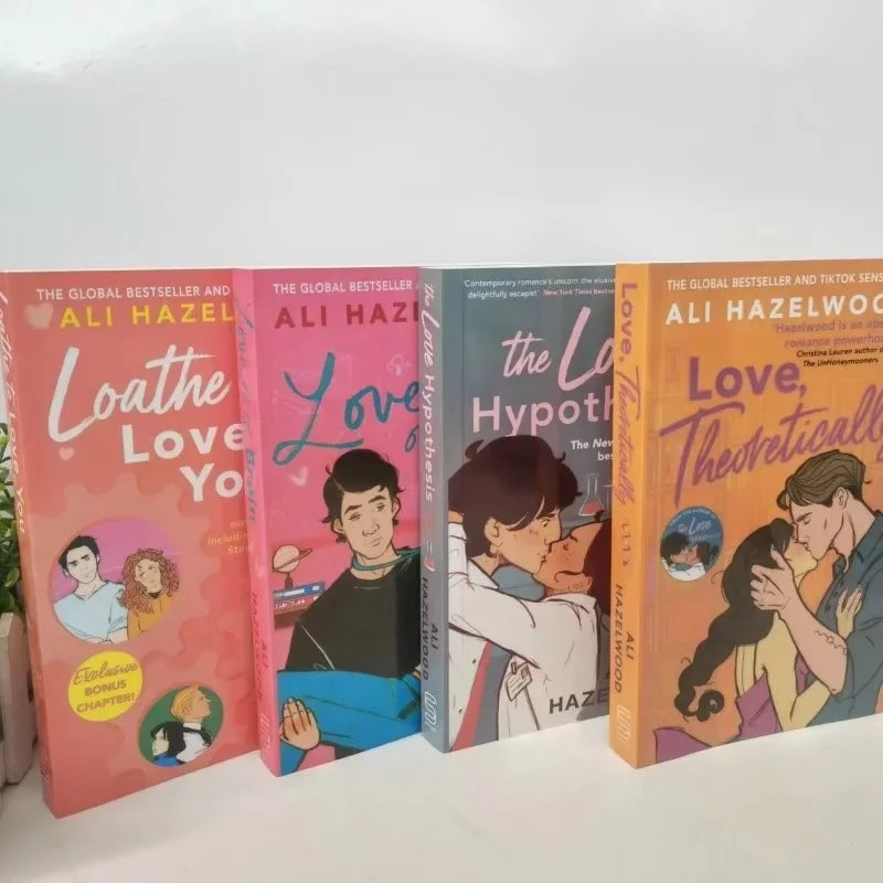 4 Books/set  By Ali Hazelwood The Love Hypothesis/Love on The Brain/Loathe to Love You /Love, Theoretically Novel English Book