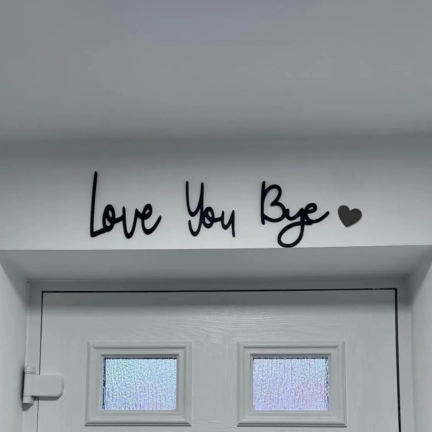 Love You Bye Sign Above Door Topper Decoration Wall Art Wooden Script Decor for Door Home Valentine's Wedding Thanksgiving Gift