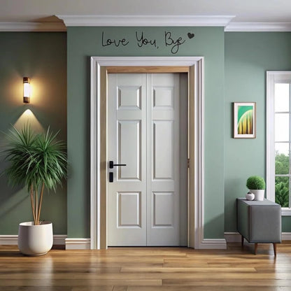 Love You Bye Sign Above Door Topper Decoration Wall Art Wooden Script Decor for Door Home Valentine's Wedding Thanksgiving Gift