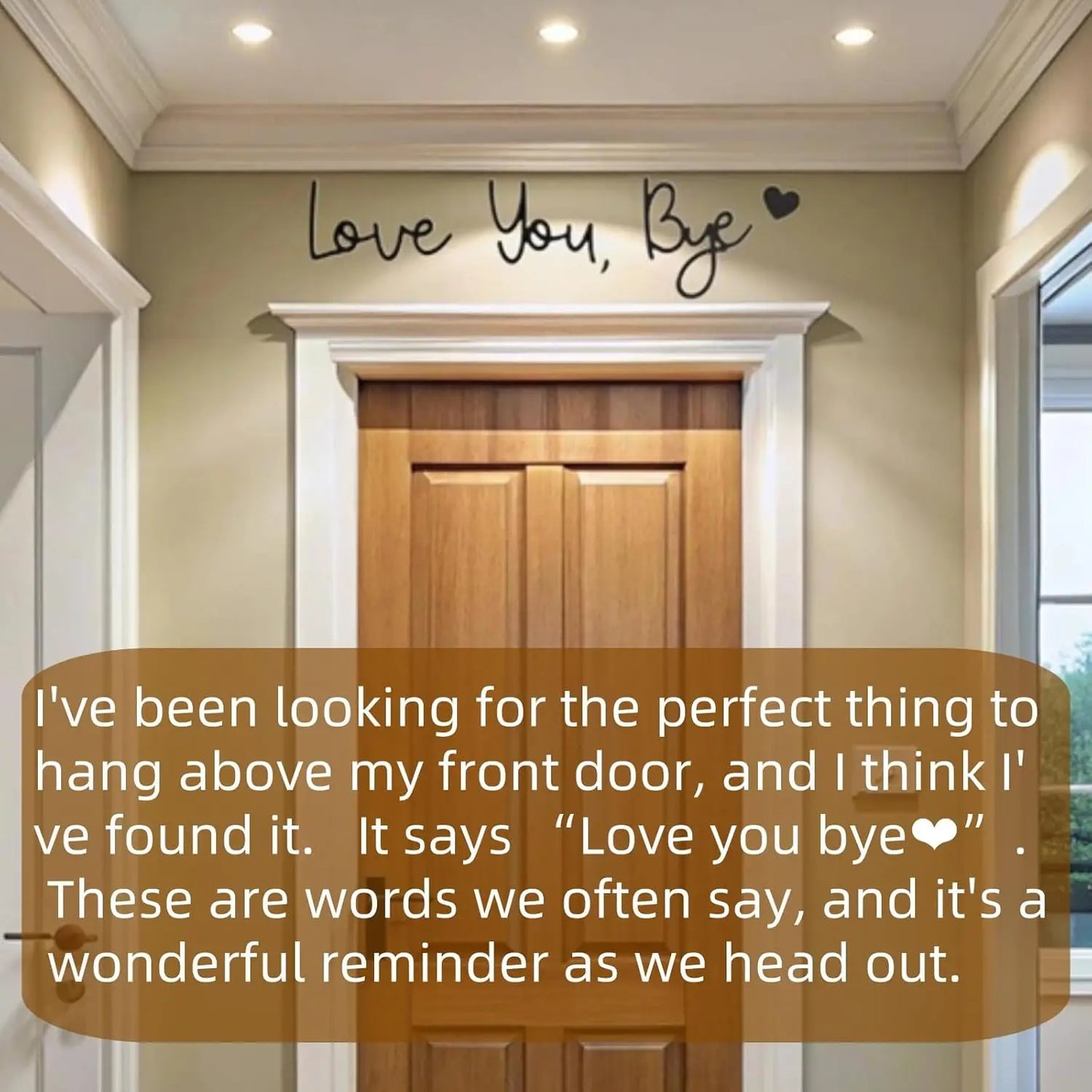 Love You Bye Sign Above Door Topper Decoration Wall Art Wooden Script Decor for Door Home Valentine's Wedding Thanksgiving Gift