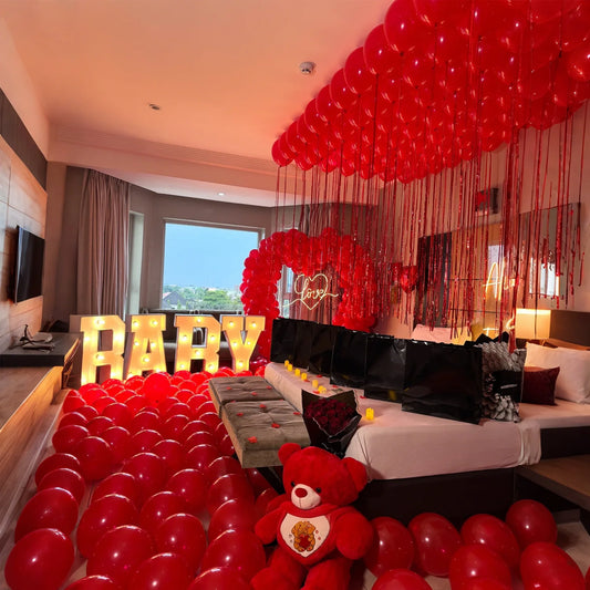 Valentine's Day Birthday Balloon Set 10 inch Red Latex Balloon Birthday Wedding Proposal Anniversary Decoration Photo Prop